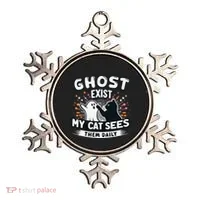 Ghost Exist My Cat Sees Them Daily Funny Matching Halloween Ornament thumb 0