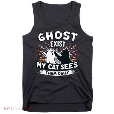Ghost Exist My Cat Sees Them Daily Funny Matching Halloween Tank Top