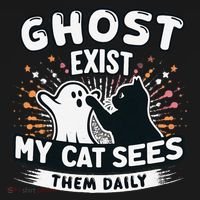 Ghost Exist My Cat Sees Them Daily Funny Matching Halloween Tank Top thumb 6