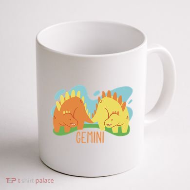 Gemini Dinosaur Coffee Mug back