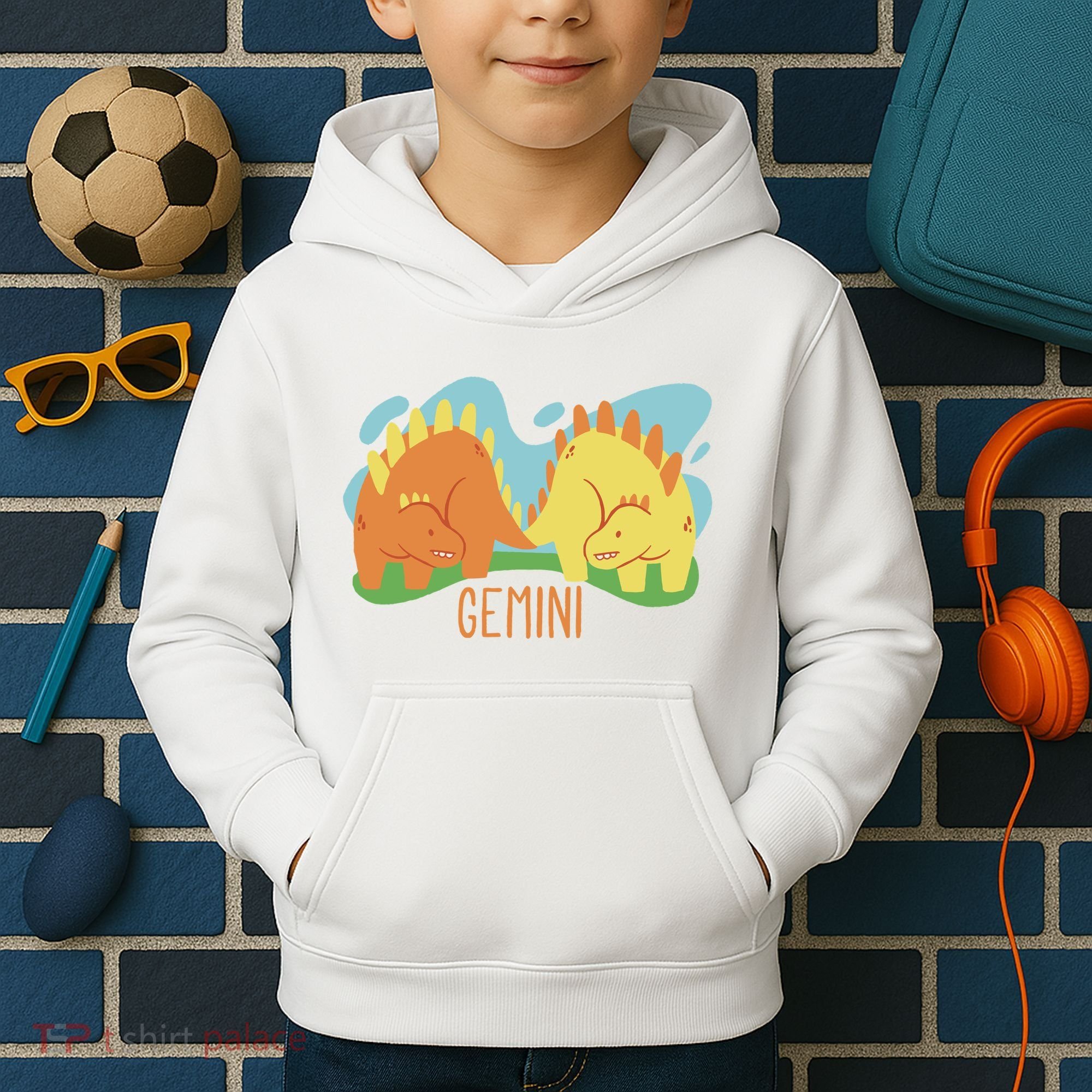Gemini Dinosaur Kids Hoodie