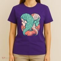 Gemini Zodiac Girl T-Shirt thumb 4