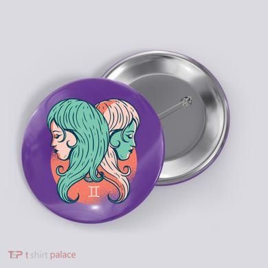 Gemini Zodiac Girl Button