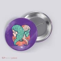 Gemini Zodiac Girl Button thumb 0