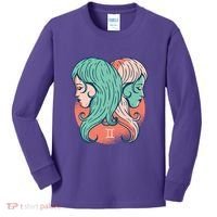 Gemini Zodiac Girl Kids Long Sleeve Shirt thumb 0