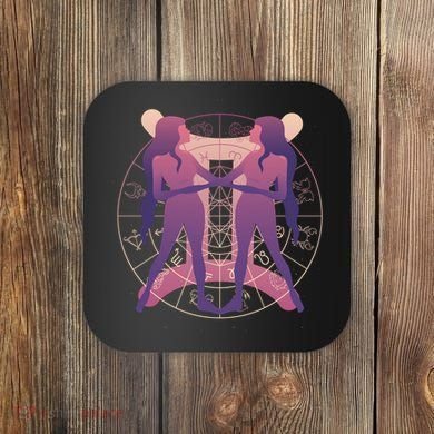 Gemini Zodiac Symbol Coaster