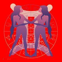 Gemini Zodiac Symbol Santa Hat thumb 1