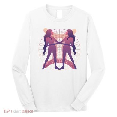 Gemini Zodiac Symbol Long Sleeve Shirt