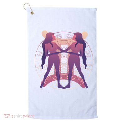 Gemini Zodiac Symbol Golf Towel