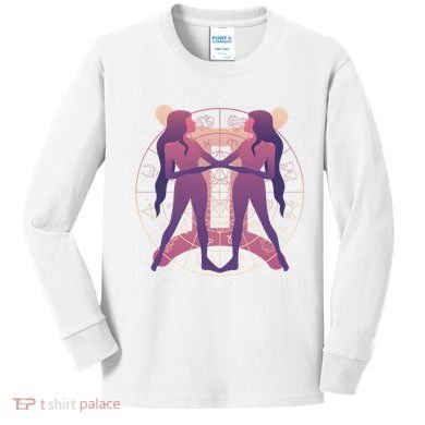 Gemini Zodiac Symbol Kids Long Sleeve Shirt