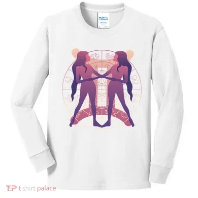 Gemini Zodiac Symbol Kids Long Sleeve Shirt