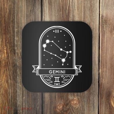 Gemini Zodiac Symbol Design Coaster