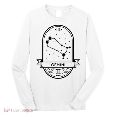 Gemini Zodiac Symbol Design Long Sleeve Shirt