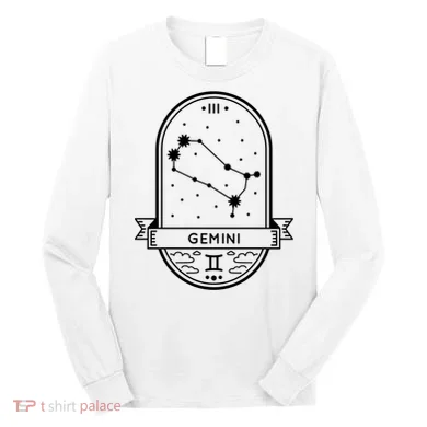 Gemini Zodiac Symbol Design Long Sleeve Shirt