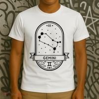 Gemini Zodiac Symbol Design T-Shirt thumb 3