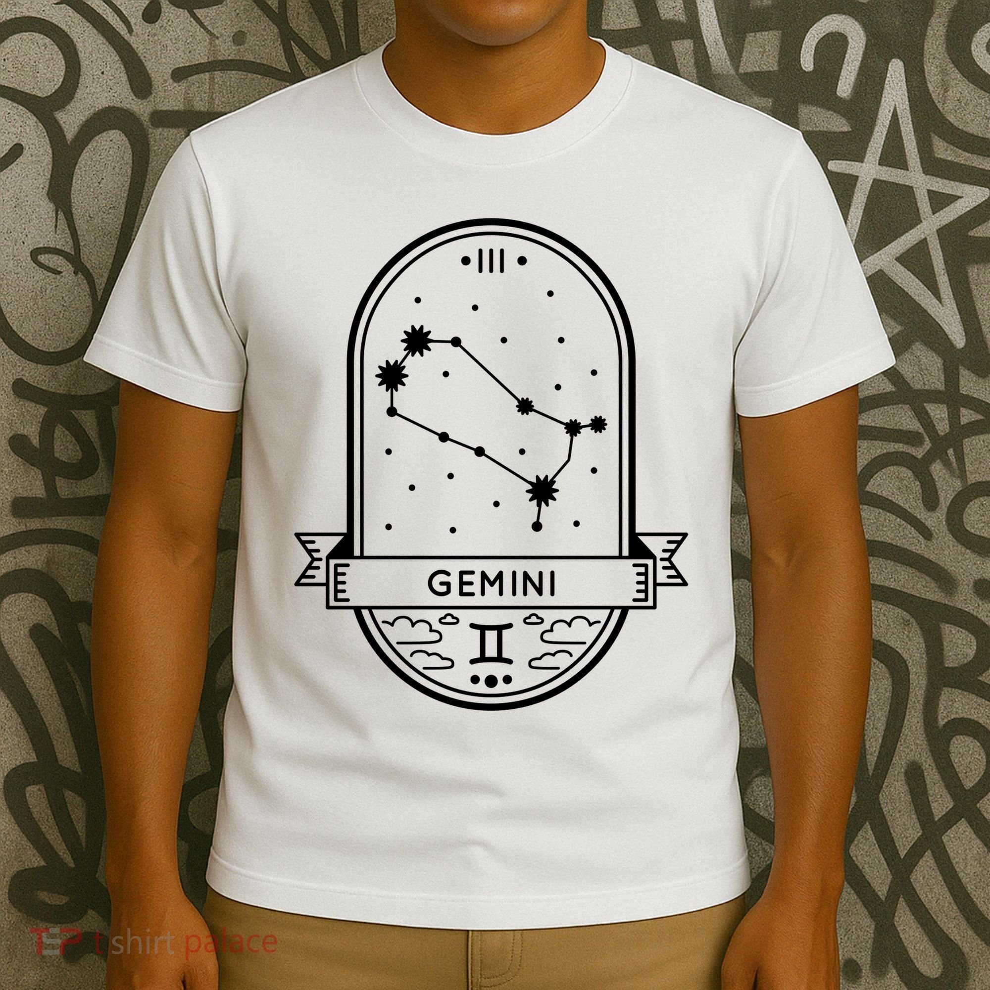 Gemini Zodiac Symbol Design T-Shirt