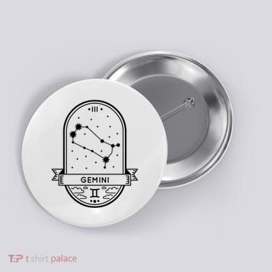Gemini Zodiac Symbol Design Button