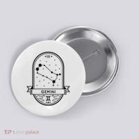 Gemini Zodiac Symbol Design Button thumb 0