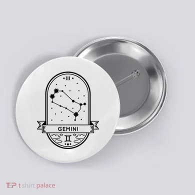 Gemini Zodiac Symbol Design Button