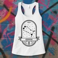 Gemini Zodiac Symbol Design Women's Tank Top thumb 3