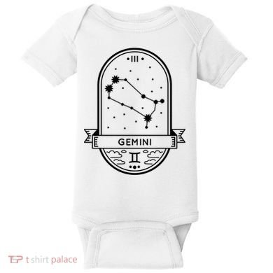 Gemini Zodiac Symbol Design Baby Bodysuit