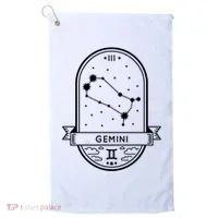Gemini Zodiac Symbol Design Golf Towel thumb 0