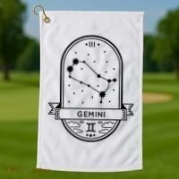 Gemini Zodiac Symbol Design Golf Towel thumb 1