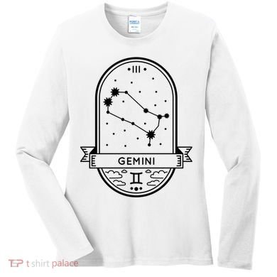 Gemini Zodiac Symbol Design Women's Long Sleeve Shirt