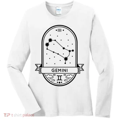 Gemini Zodiac Symbol Design Women's Long Sleeve Shirt