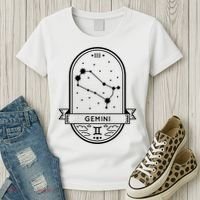 Gemini Zodiac Symbol Design Women's T-Shirt thumb 3