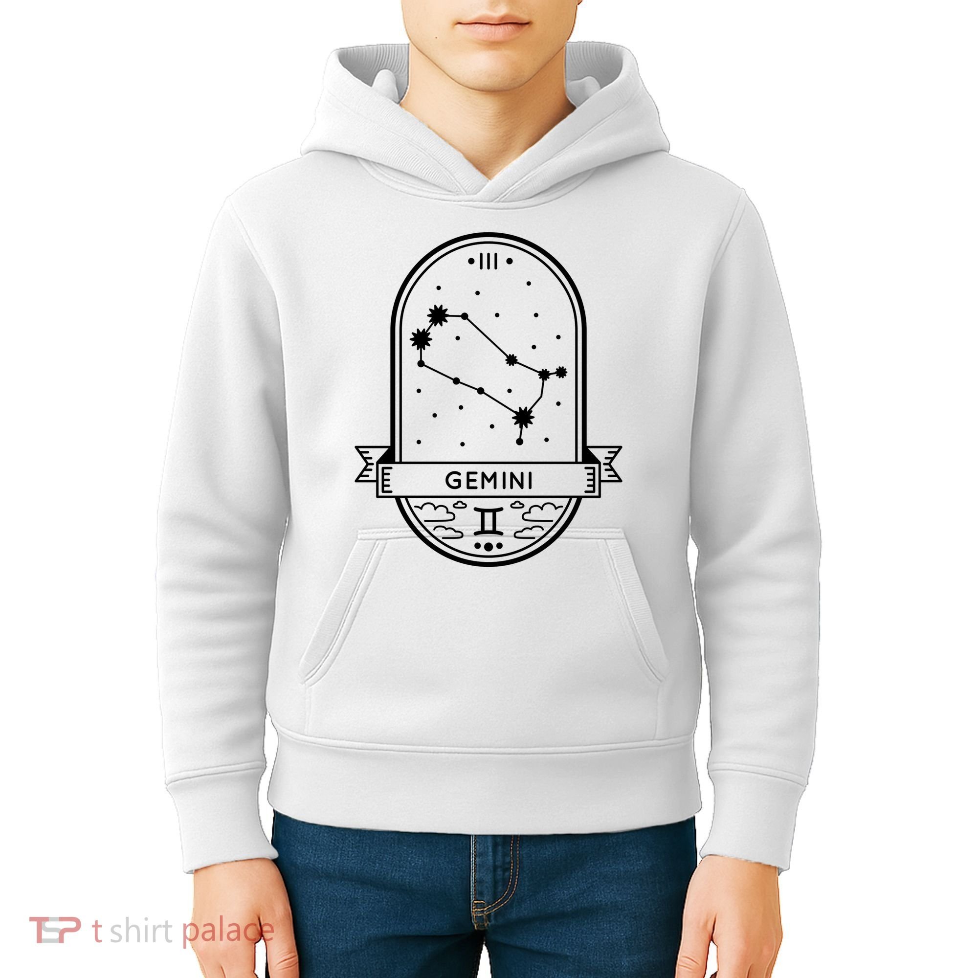 Gemini Zodiac Symbol Design Kids Hoodie