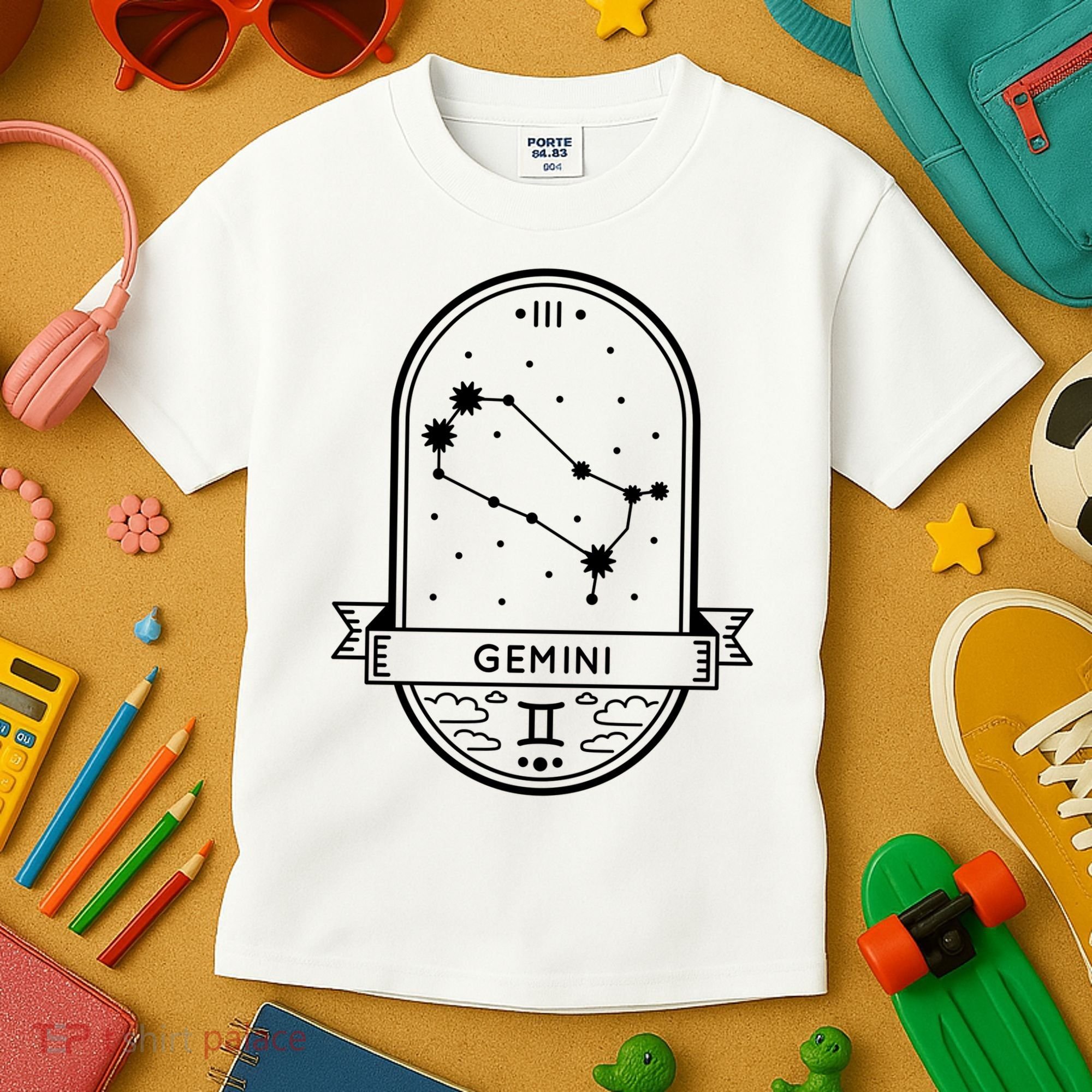 Gemini Zodiac Symbol Design Kids T-Shirt