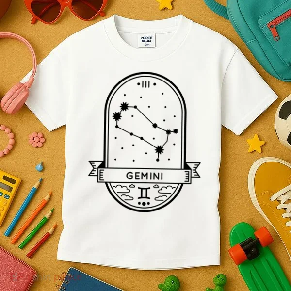 Gemini Zodiac Symbol Design Kids T-Shirt