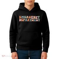 Groovy Emergency Nurse ED ER Emergency Department Nursing Kids Hoodie thumb 4