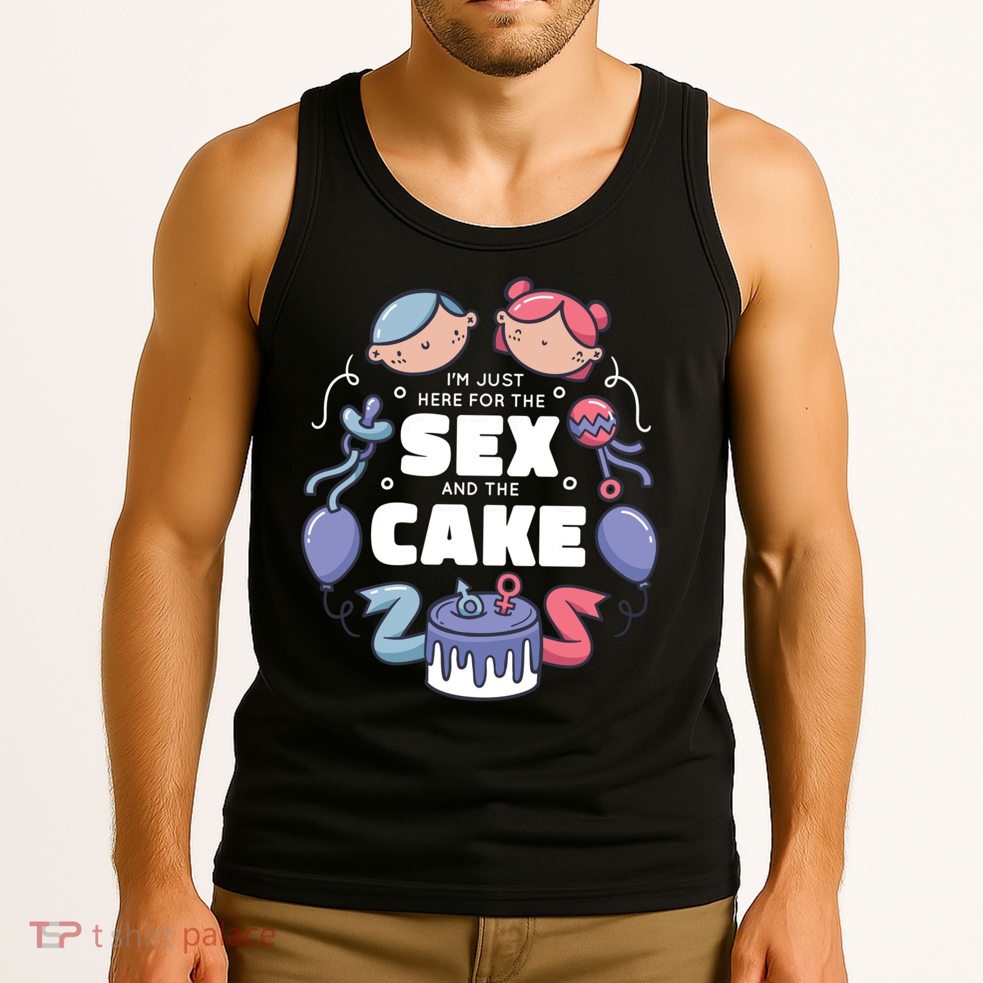 Gender Reveal Funny Cake Tank Top