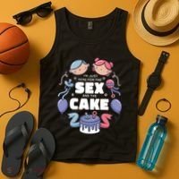 Gender Reveal Funny Cake Tank Top thumb 4