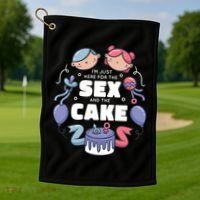 Gender Reveal Funny Cake Golf Towel thumb 1