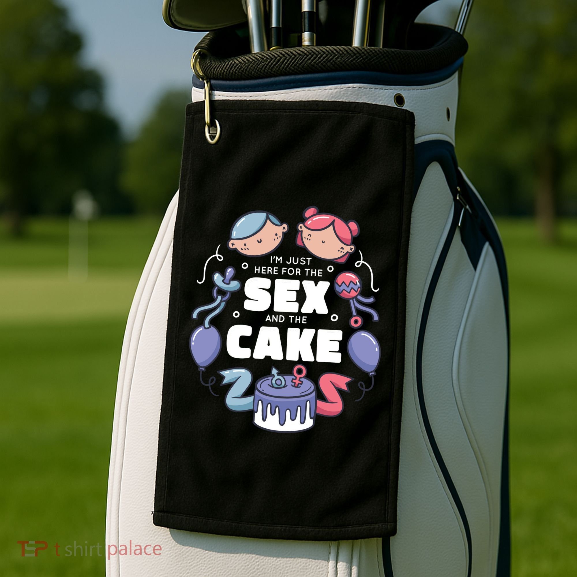 Gender Reveal Funny Cake Golf Towel