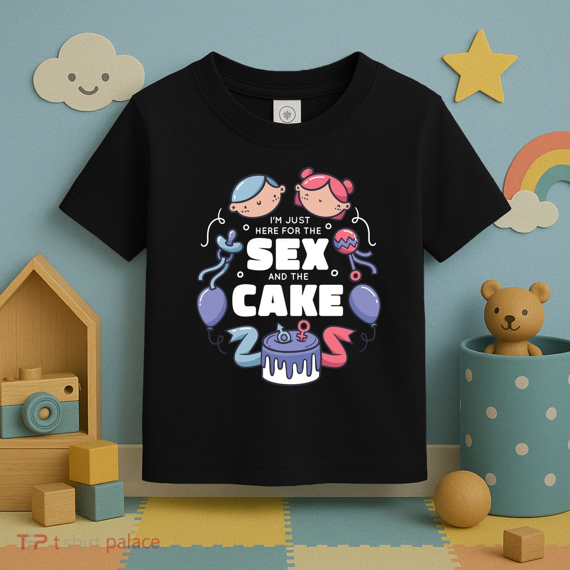 Gender Reveal Funny Cake Toddler T-Shirt