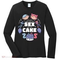 Gender Reveal Funny Cake Women's Long Sleeve Shirt thumb 0