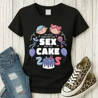 Gender Reveal Funny Cake Women's T-Shirt thumb 3