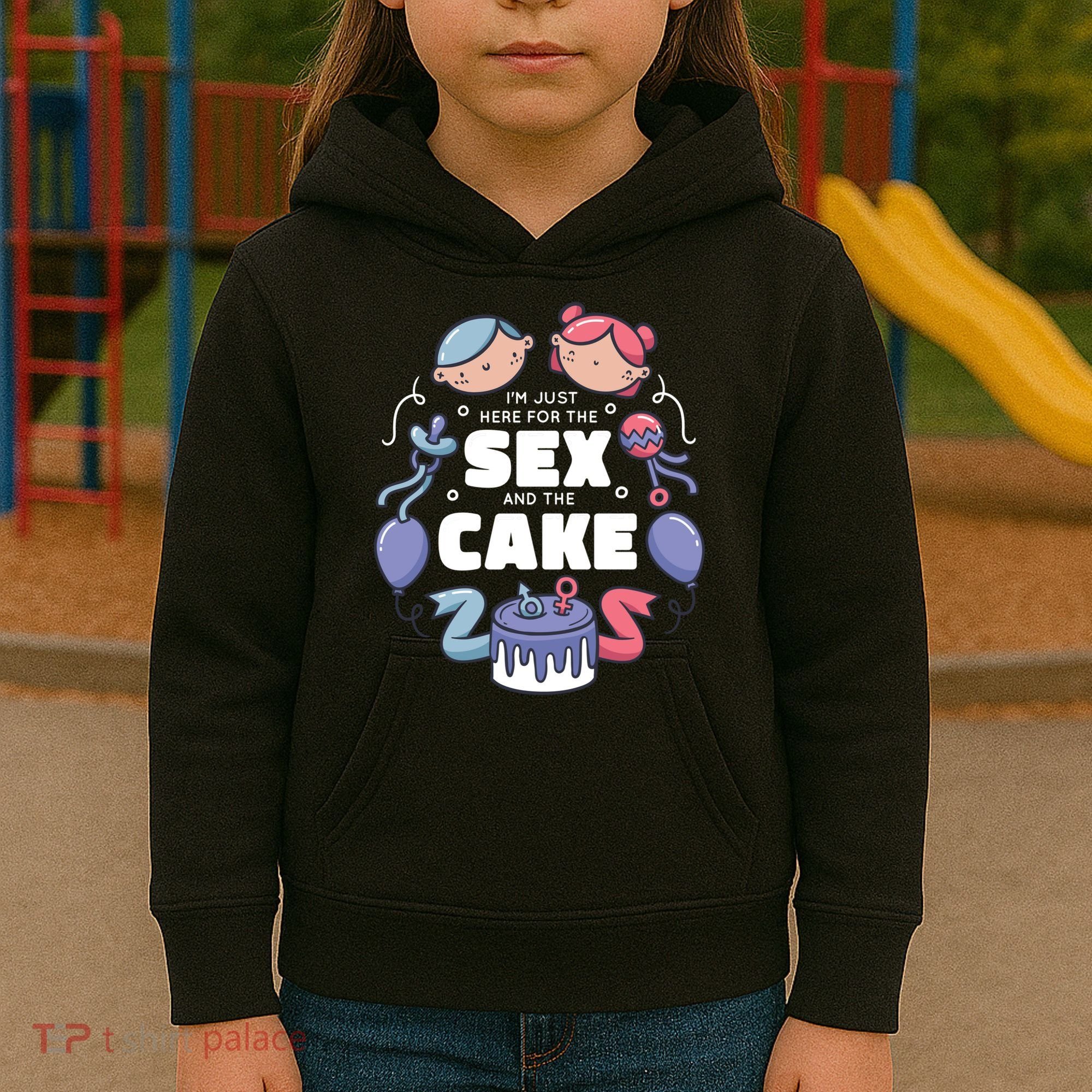 Gender Reveal Funny Cake Kids Hoodie
