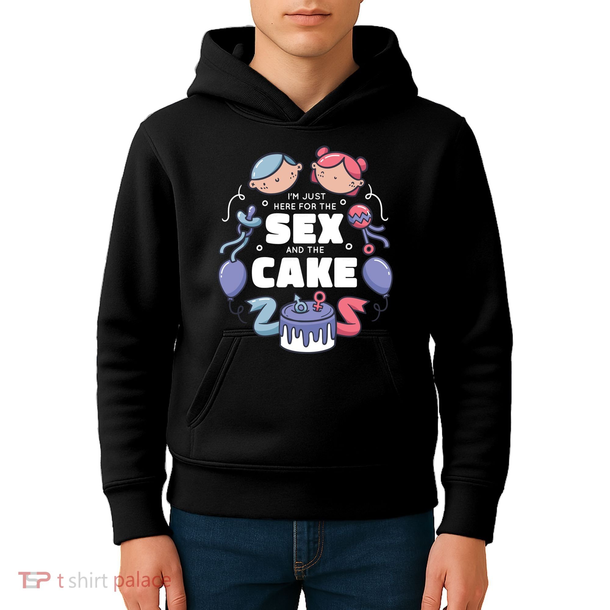 Gender Reveal Funny Cake Kids Hoodie
