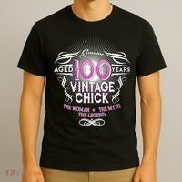 Genuine Aged 100 Years Vintage Chick 100th Birthday T-Shirt thumb 3