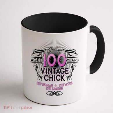 Genuine Aged 100 Years Vintage Chick 100th Birthday Coffee Mug back