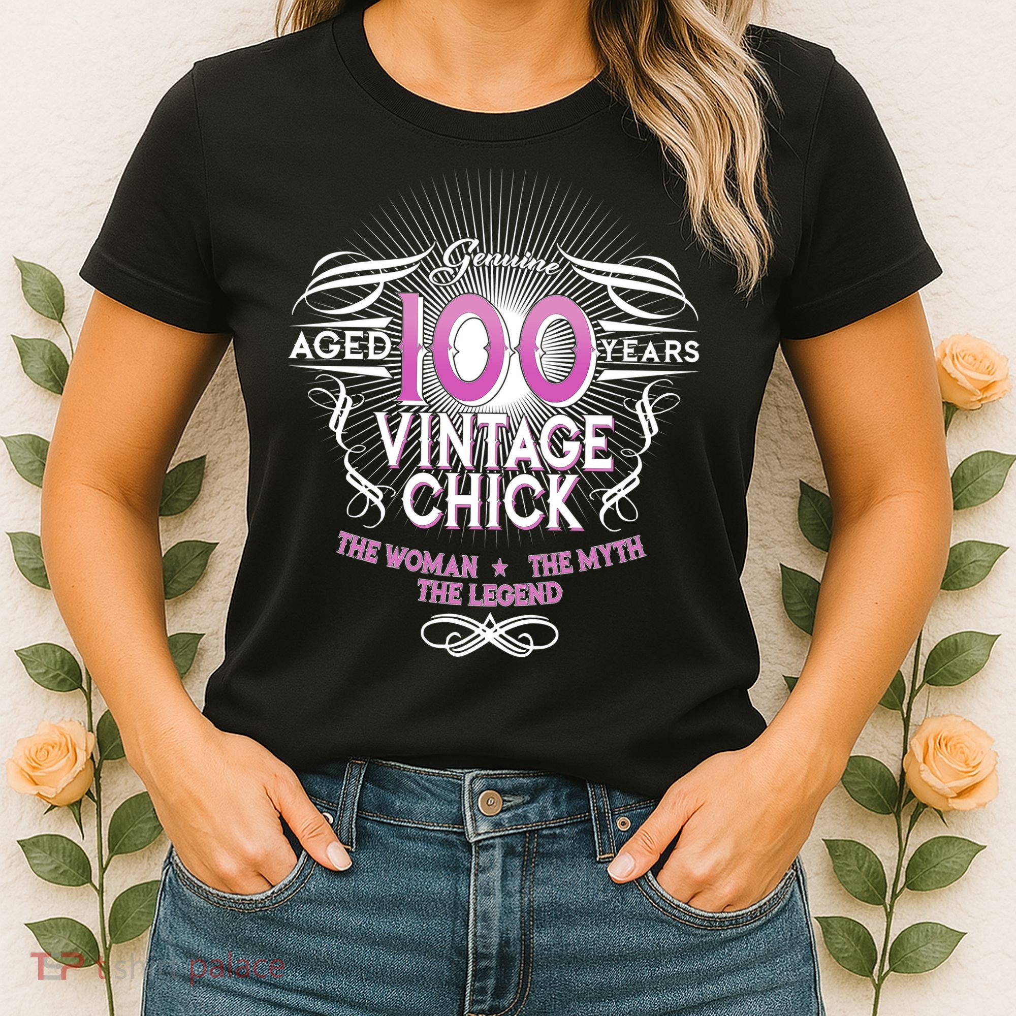 Genuine Aged 100 Years Vintage Chick 100th Birthday Women's T-Shirt