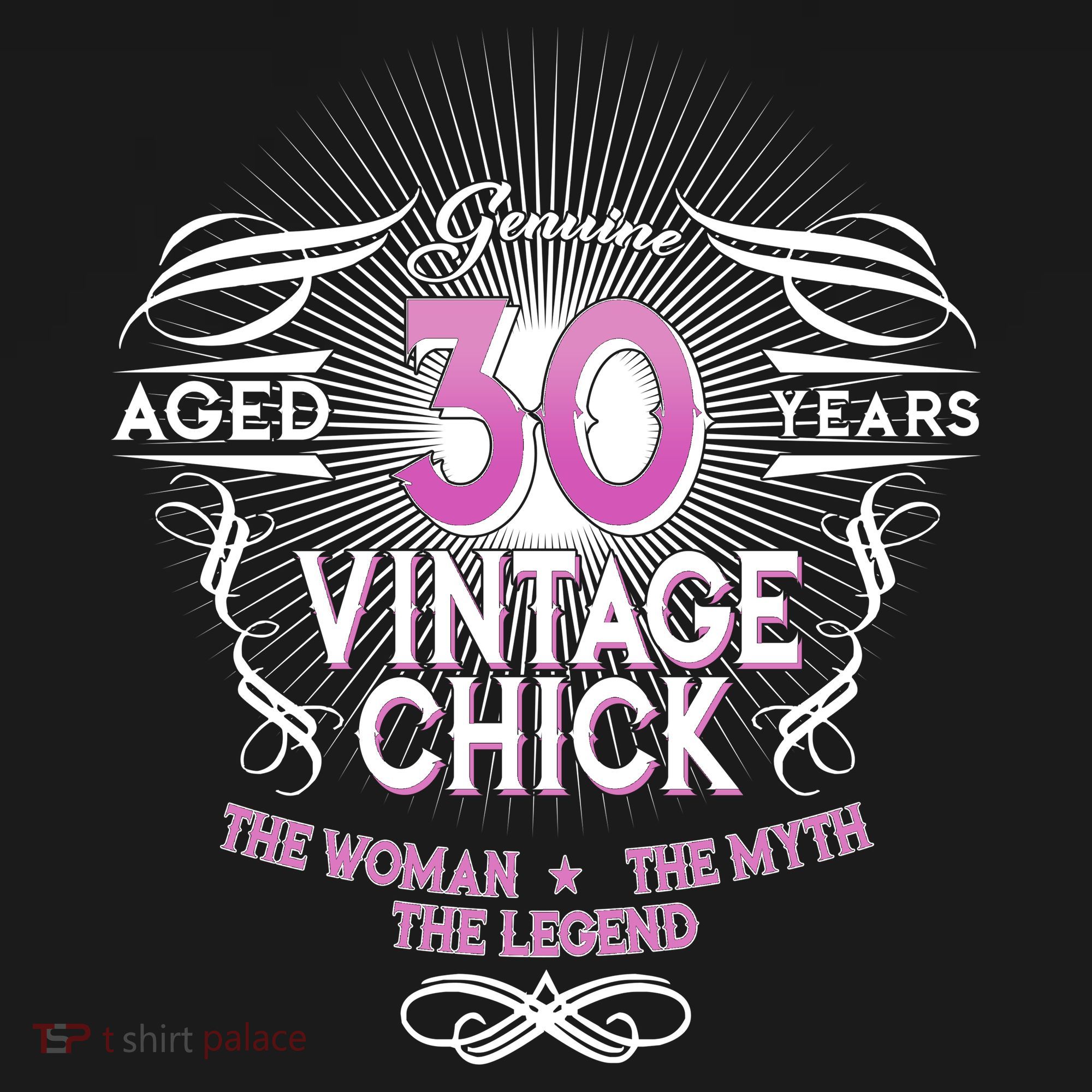 Genuine Aged 30 Years Vintage Chick 30th Birthday T-Shirt