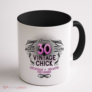 Genuine Aged 30 Years Vintage Chick 30th Birthday Coffee Mug back