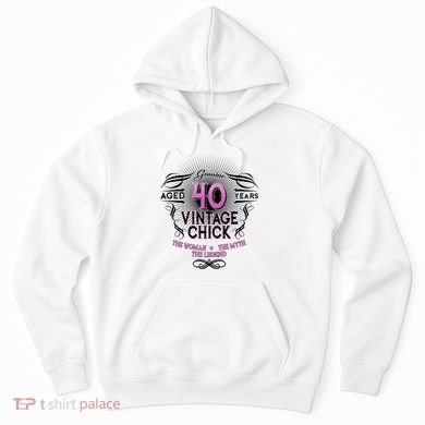 Genuine Aged 40 Years Vintage Chick 40th Birthday Hoodie