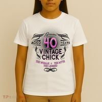Genuine Aged 40 Years Vintage Chick 40th Birthday T-Shirt thumb 4